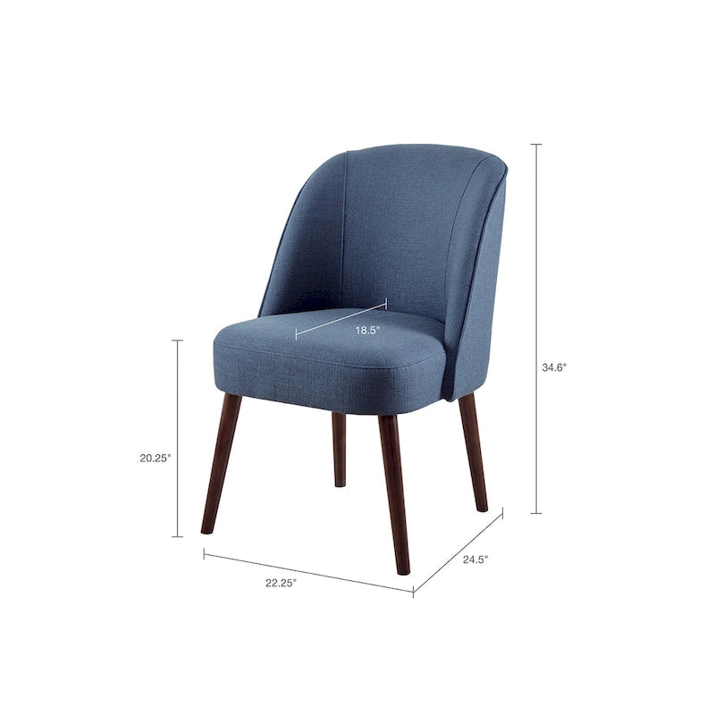Rounded Back Dining Chair with Espresso Frame & High-Density Foam Seat