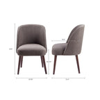 Rounded Back Dining Chair with Espresso Frame & High-Density Foam Seat