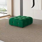 L-Shaped Velvet Sectional Sofa with Ottoman