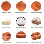 L-Shaped Velvet Sectional Sofa with Ottoman
