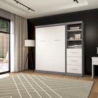 Full Murphy Bed with Closet Organizer, Shelves & 3 Drawers (84W)