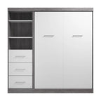 Full Murphy Bed with Closet Organizer, Shelves & 3 Drawers (84W)