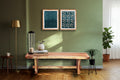Chic Teak Suar Live Edge Slab Backless Bench approximately 69 long