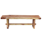 Chic Teak Suar Live Edge Slab Backless Bench approximately 69 long