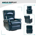 Swivel Faux Leather Recliner with Hidden Footrest & Pocket, Set of 2