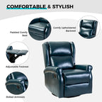Swivel Faux Leather Recliner with Hidden Footrest & Pocket, Set of 2