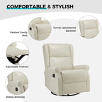 Swivel Faux Leather Recliner with Hidden Footrest & Pocket, Set of 2