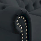 3-Seater Chesterfield Upholstered Tufted Sofa with Rolled Arms and Nailhead