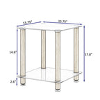 Modern 2-Tier Space End Table, Sofa Table, Side Table with Storage Shelve