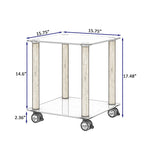 Modern 2-Tier Space End Table, Sofa Table, Side Table with Storage Shelve