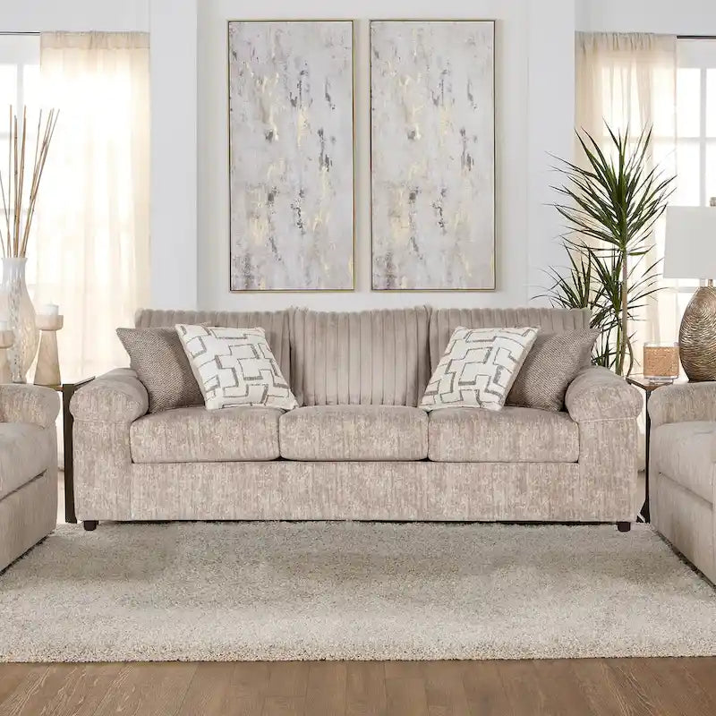 Wide Wale Corduroy 4-Piece Living Room Set: Sofa, Loveseat, Cuddle Chair & Ottoman