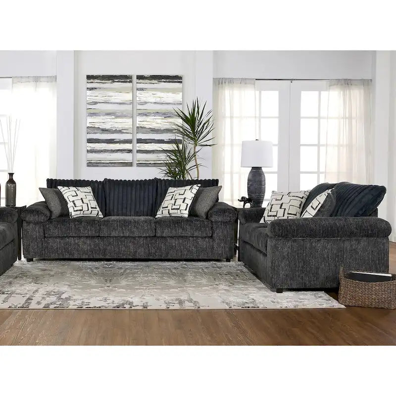 Wide Wale Corduroy 4-Piece Living Room Set: Sofa, Loveseat, Cuddle Chair & Ottoman