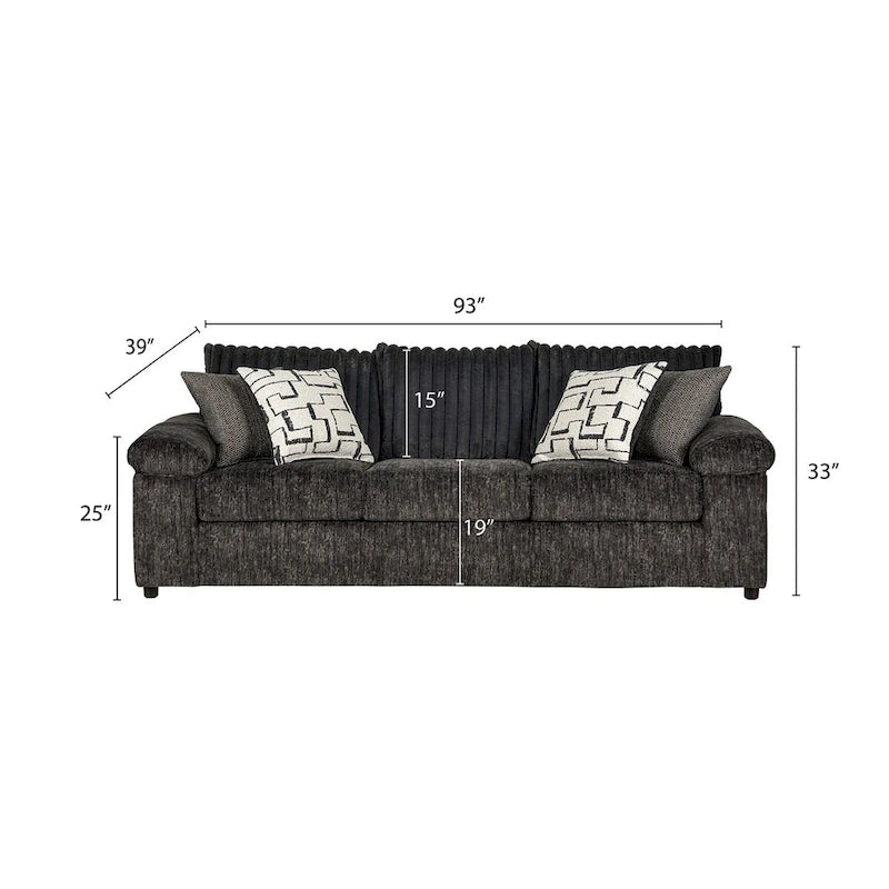 Wide Wale Corduroy 4-Piece Living Room Set: Sofa, Loveseat, Cuddle Chair & Ottoman