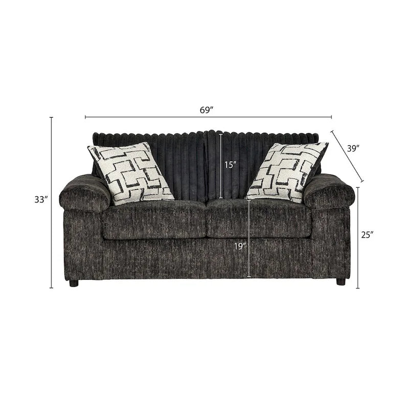 Wide Wale Corduroy 4-Piece Living Room Set: Sofa, Loveseat, Cuddle Chair & Ottoman