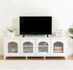 71 TV Cabinet w/ Solidwood Frame, Changhong Glass Door, Metal Handle