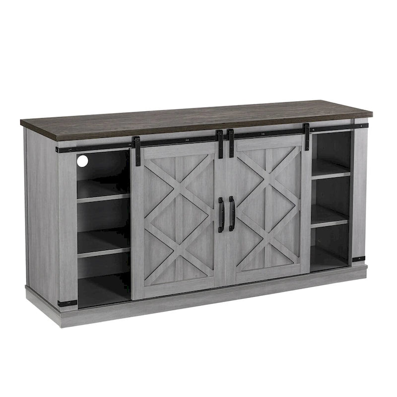 58 Farmhouse Sliding Barn Door TV Stand - Fits TVs up to 65 - 58 in Width