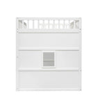Full Size Solid Pine Loft Bed with Ladder, Guard Rails & 13 Slats