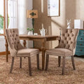 Tufted Velvet Upholstered Dining Chair with Solid Wood Legs, Set of 2