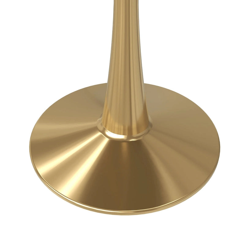 Bristol 31 Round Dining Table for 4 with Sintered Stone Tabletop in Gold Steel Base for Kitchen & Dining Room