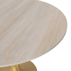 Bristol 31 Round Dining Table for 4 with Sintered Stone Tabletop in Gold Steel Base for Kitchen & Dining Room