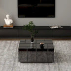 Modern Square Coffee Table Black Mirrored Center Table