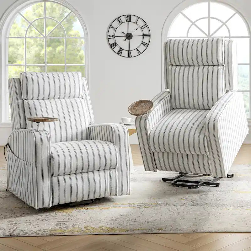 Power Lift Recliner with Massage, Heat, Wood Tray & USB Charging, Set of 2