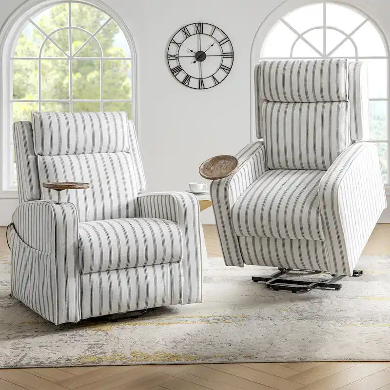 Power Lift Recliner with Massage, Heat, Wood Tray & USB Charging, Set of 2