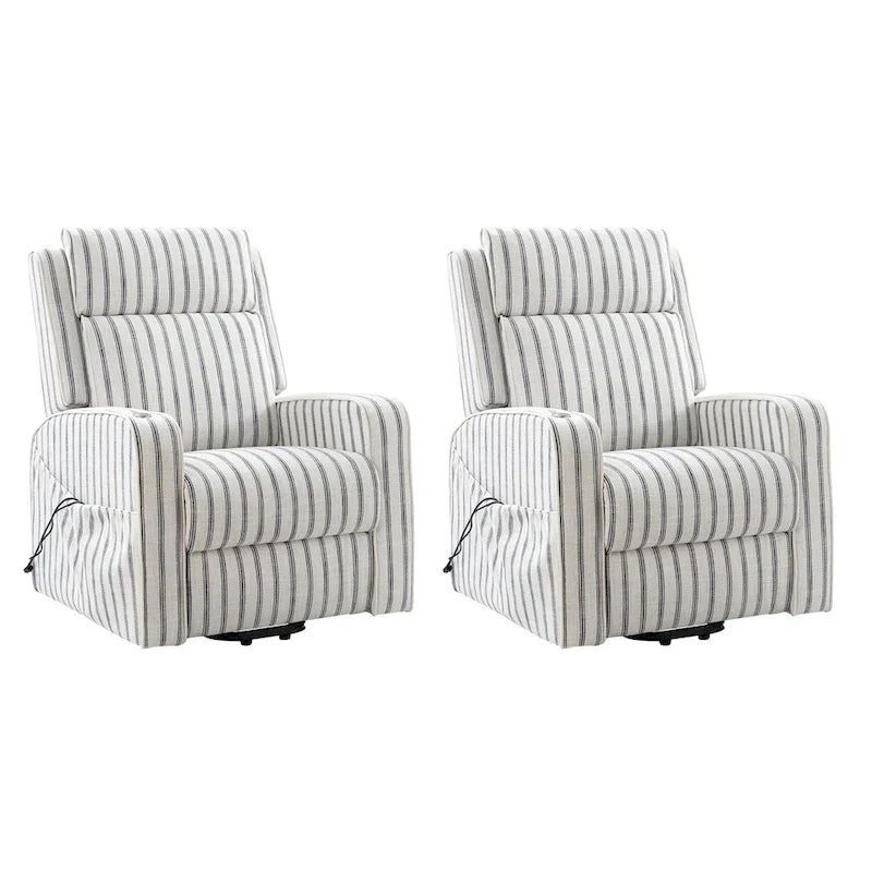 Power Lift Recliner with Massage, Heat, Wood Tray & USB Charging, Set of 2