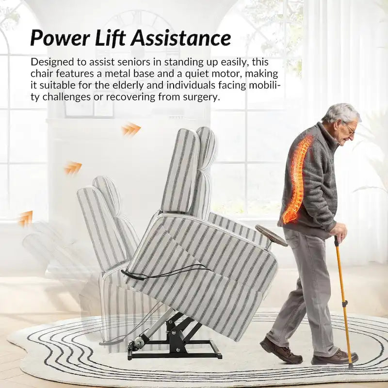 Power Lift Recliner with Massage, Heat, Wood Tray & USB Charging, Set of 2