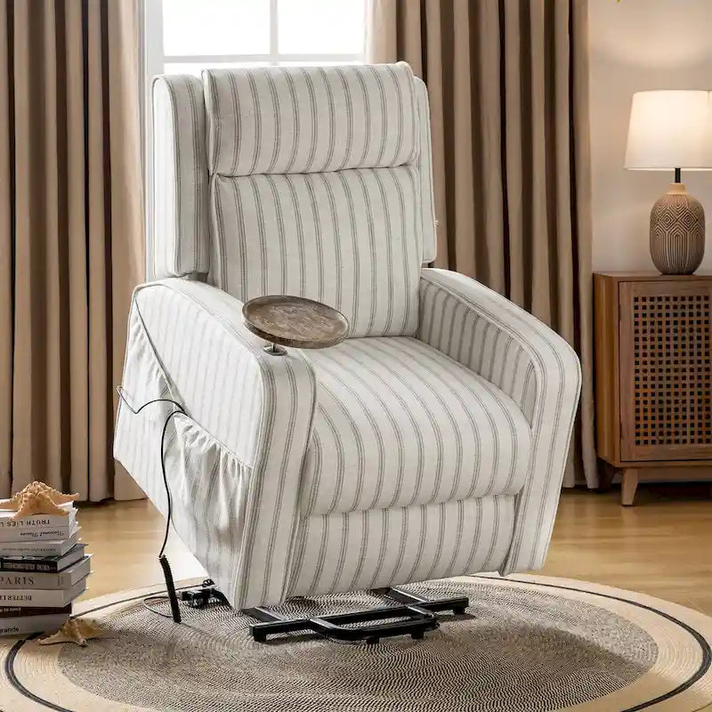 Power Lift Recliner with Massage, Heat, Wood Tray & USB Charging, Set of 2