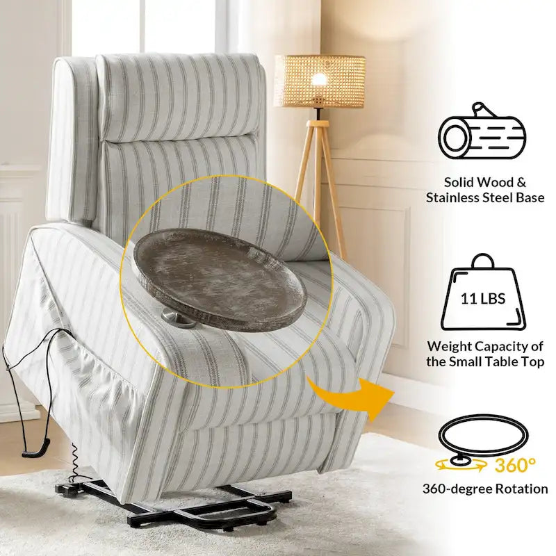 Power Lift Recliner with Massage, Heat, Wood Tray & USB Charging, Set of 2